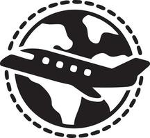 Plane icon symbol image vector, illustration of the flight aviation in black image. EPS 10 vector