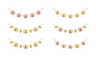 Cute Butterfly Garland Set, Spring Summer Nature Design Element vector
