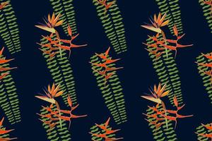 moderno heliconia pájaro de paraíso , anturio, hoja sin costura patrón.tropical selva hojas. exótico plantas, vector ilustración moderno modelo sin costura mano dibujo diseño para tela interior, textil