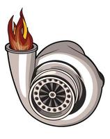 Turbo with fire on  vector illustration hand drwan turbo