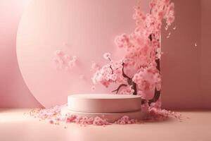 japanese style architect podium background.for branding and product presentation. photo