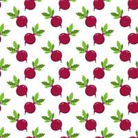 Beetroot, seamless pattern, vector on a white background.