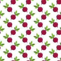 Beetroot, seamless pattern, vector on a white background.