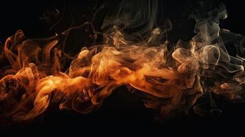 Fire flames texture on isolated black background. Perfect texture overlays for copy space. photo