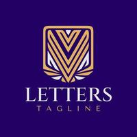 Luxury geometric line letter V logo design. Elegance business initial V logo. vector