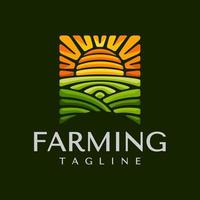 Modern colorful nature farm logo design. Luxury organic farming logo branding. vector