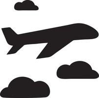 Plane icon symbol image vector, illustration of the flight aviation in black image. EPS 10 vector