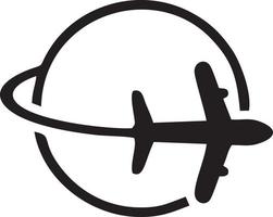 Plane icon symbol image vector, illustration of the flight aviation in black image. EPS 10 vector