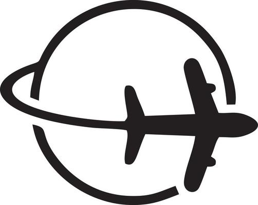 Plane icon symbol image vector, illustration of the flight aviation in black image. EPS 10