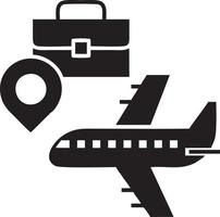 Plane icon symbol image vector, illustration of the flight aviation in black image. EPS 10 vector