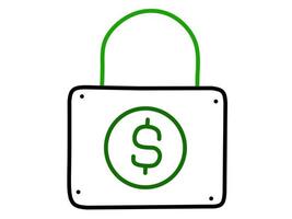 Money Security flat icon isolated on white background element. Flat icon Vector illustration.