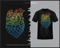 Gradient owl head isolated on black t shirt. vector