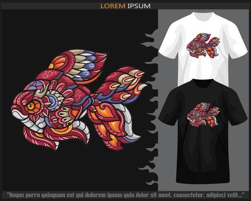 Colorful golden fish mandala arts