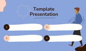 Presentation template vector illustration, flat character illustration