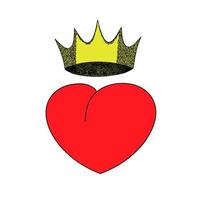 heart with crown Vector illustration