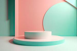 products display 3d background podium scene with shape geometric platform. background vector 3d rendering with podium. display to show cosmetic products. photo