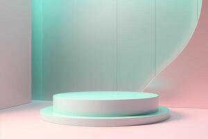 products display 3d background podium scene with shape geometric platform. background vector 3d rendering with podium. display to show cosmetic products. photo