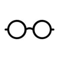 Round glasses vector black line icon