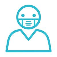 Man with face mask vector icon