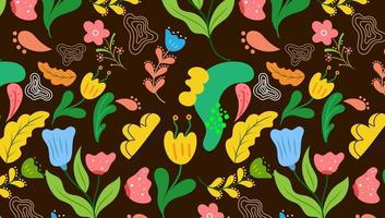 Decorative abstract illustrations with colorful Floral Background of Seamless pattern design for paper, cover, fabric, pacing and other. vector