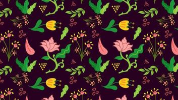 Decorative abstract illustrations with colorful Floral Background of Seamless pattern design for paper, cover, fabric, pacing and other. vector