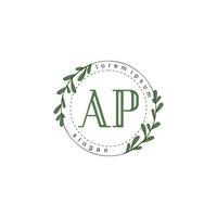 AP Initial beauty floral logo template vector