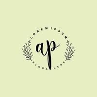 AP Initial beauty floral logo template vector