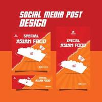 delicious food menu flyer social media food post vector