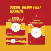 special asian restaurant food menu promotion flyer vector