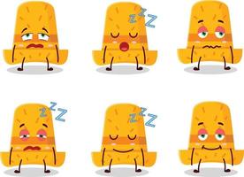 Cartoon character of straw hat with sleepy expression vector