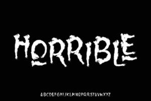 Horror brush stroke display font vector