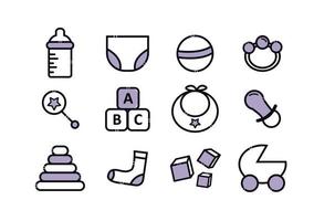 A set of children's icons vector