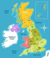Detailed Country Map of UK vector