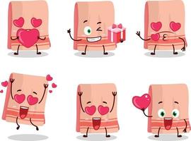 Towel cartoon character with love cute emoticon vector