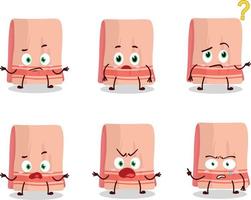 Cartoon character of towel with what expression vector