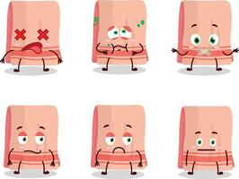 Towel cartoon in character with nope expression vector