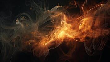 Fire flames texture on isolated black background. Perfect texture overlays for copy space. photo