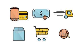 Icons online store, online shopping, online shopping, internet payment vector