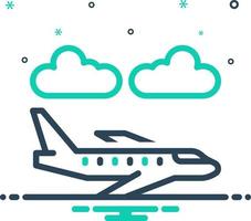 icono de mezcla para avión vector