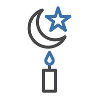 vela icono duocolor gris azul color Ramadán símbolo Perfecto. vector