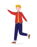 character man happy dance movements isolated png