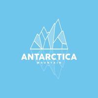 Iceberg Logo, Antarctic Mountains Vector In Ice Blue Color, Nature Design, Product Brand Illustration Template Icon