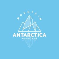 Iceberg Logo, Antarctic Mountains Vector In Ice Blue Color, Nature Design, Product Brand Illustration Template Icon