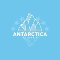 Iceberg Logo, Antarctic Mountains Vector In Ice Blue Color, Nature Design, Product Brand Illustration Template Icon