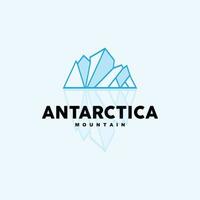 Iceberg Logo, Antarctic Mountains Vector In Ice Blue Color, Nature Design, Product Brand Illustration Template Icon