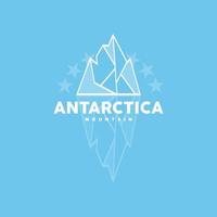 Iceberg Logo, Antarctic Mountains Vector In Ice Blue Color, Nature Design, Product Brand Illustration Template Icon