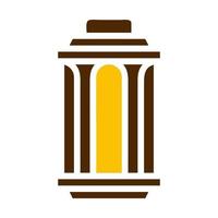 linterna icono sólido marrón amarillo color Ramadán símbolo Perfecto. vector