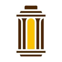 lantern icon solid brown yellow colour ramadan symbol perfect. vector