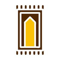 rug icon solid brown yellow colour ramadan symbol perfect. vector