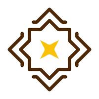 decoration icon solid brown yellow colour ramadan symbol perfect. vector